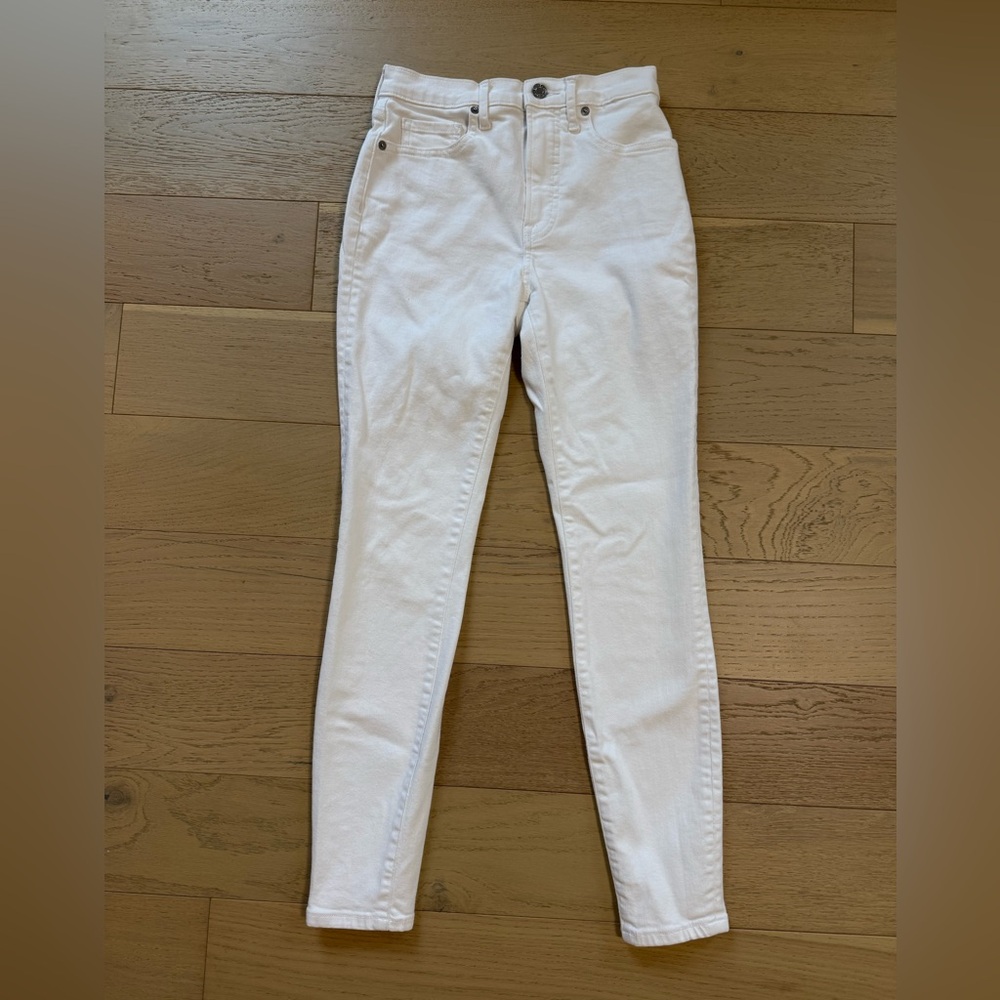 Womens Everlane high rise skinny jeans white